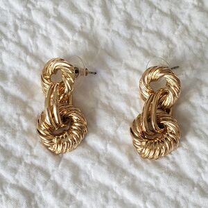 Gold-Tone Twisted Dangle Earrings